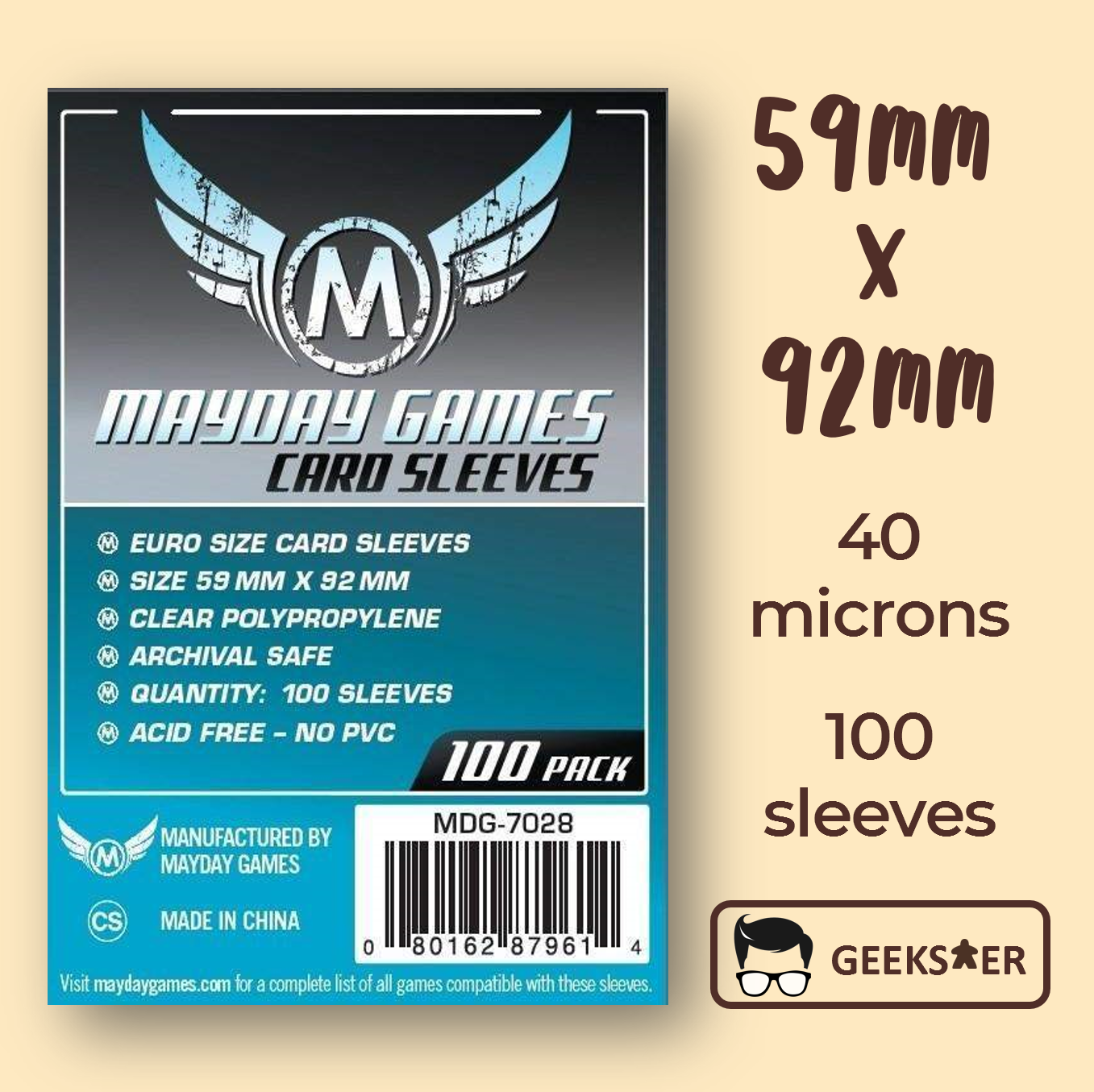 mayday euro card sleeves 59 x 92mm] 7028 Mayday Standard Euro – Geekster