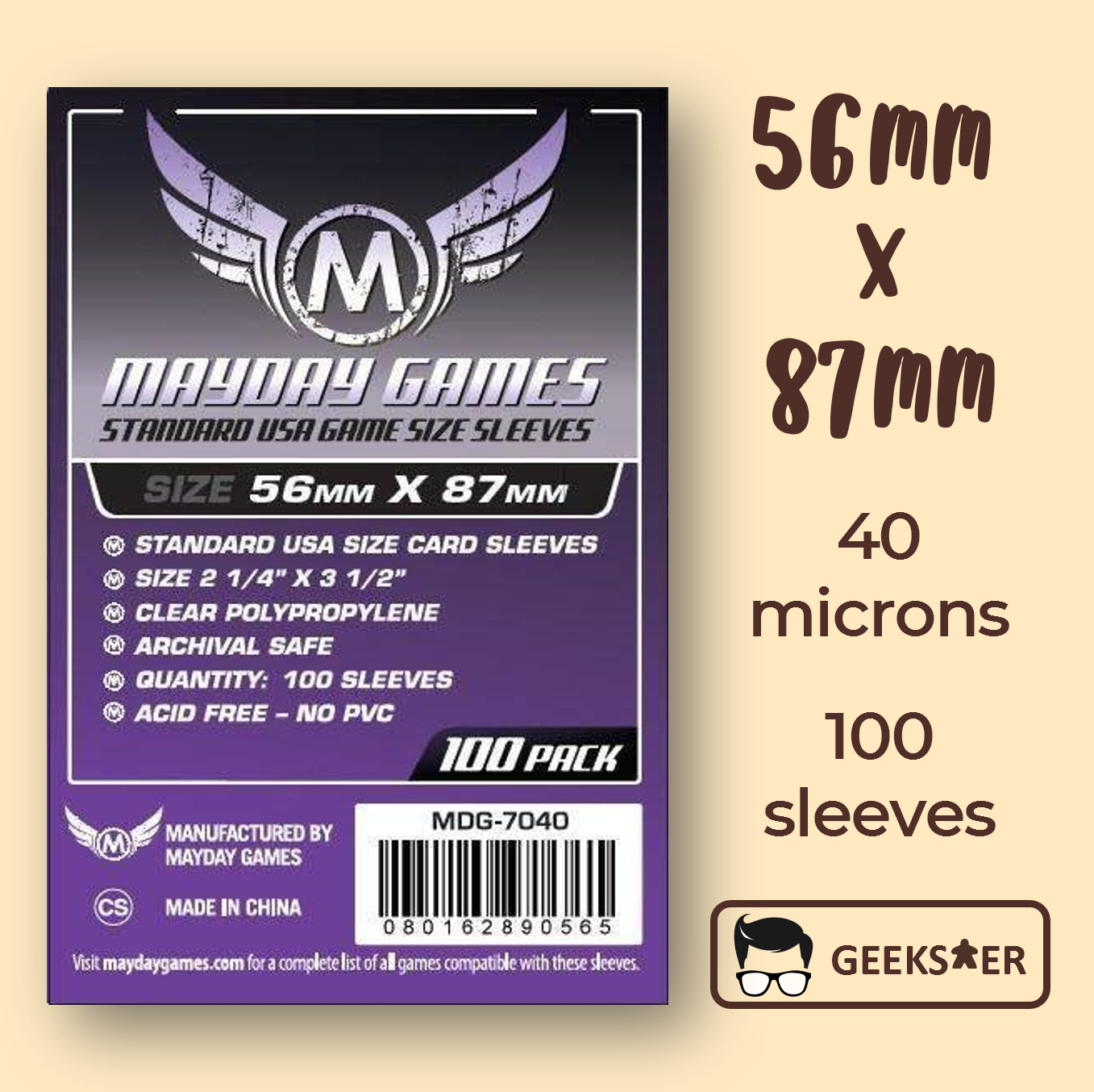 card sleeves 56mm x 87mm 56 X 87mm] 7040 Mayday Standard USA – Geekster