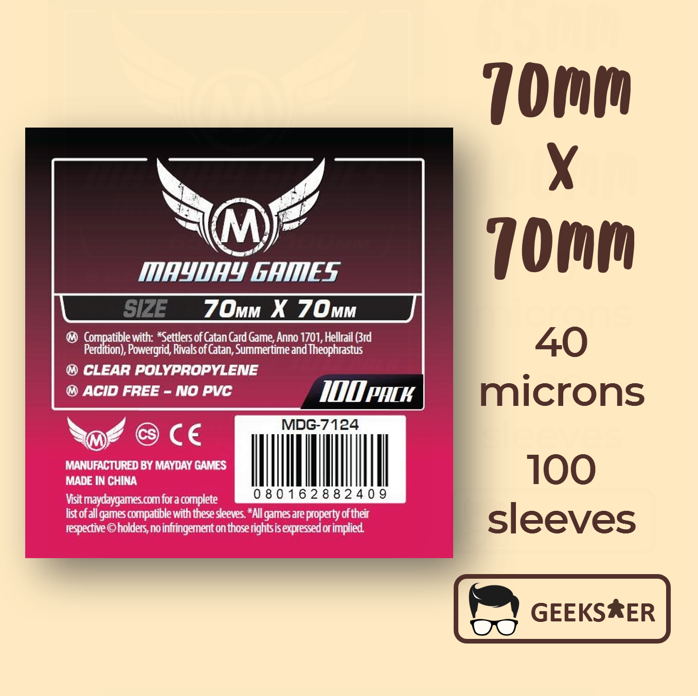 70 x 70mm] 7124 Mayday Standard Small Square – Geekster