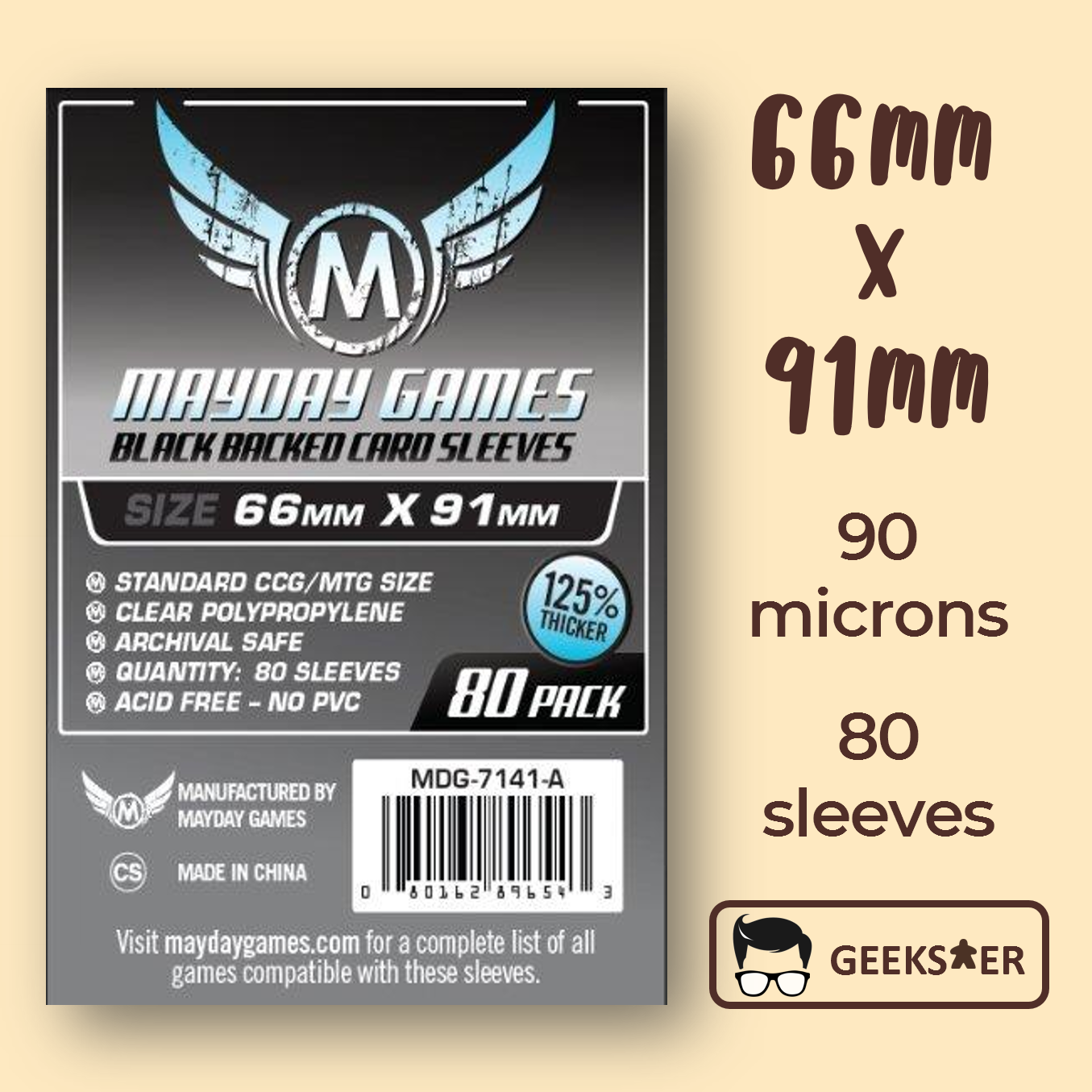 Card Sleeves Mayday Premium Euro (59x92mm)  Pack Of 250 Clear Protective Sleeves  Sleeve Sizes