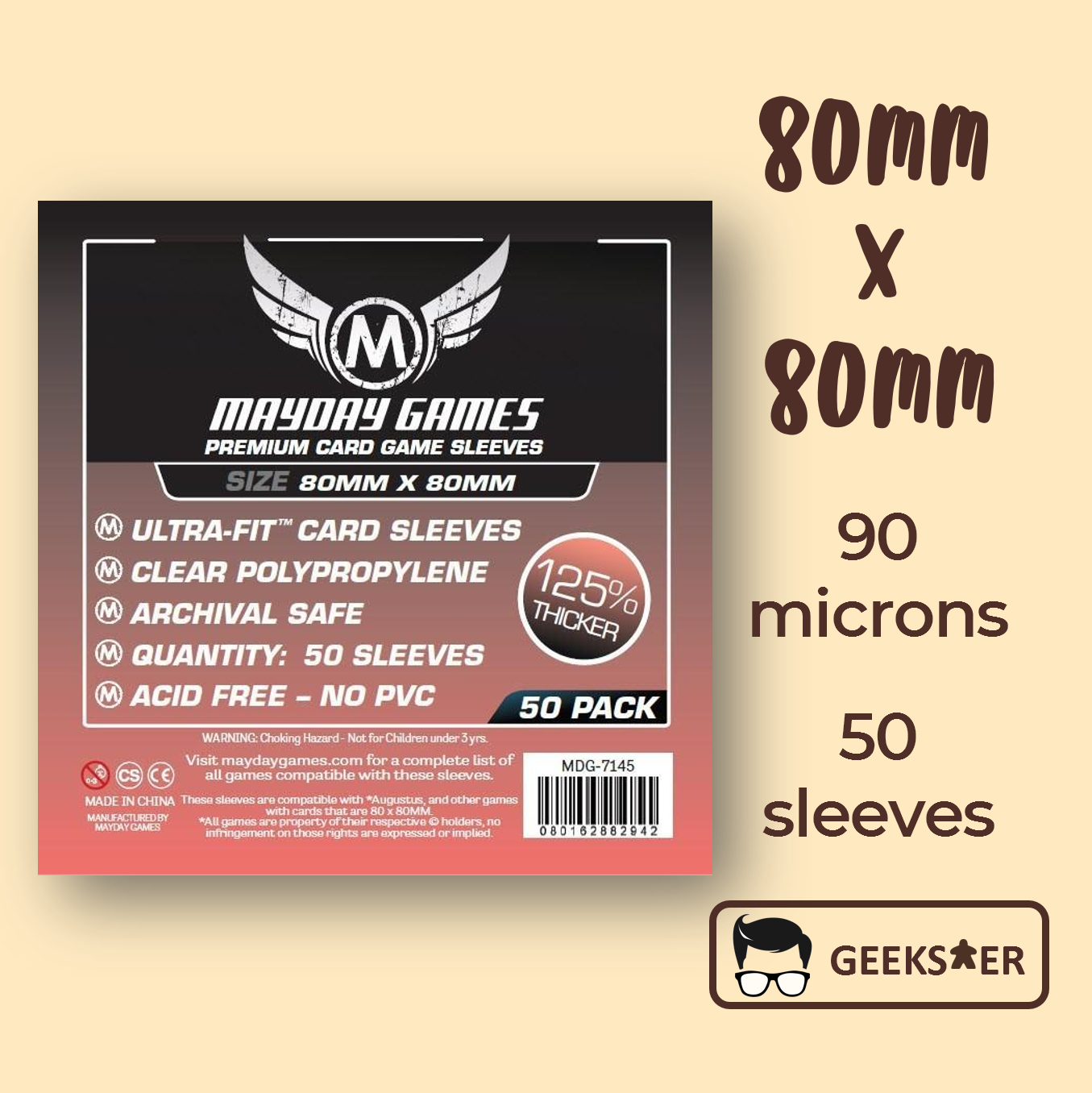 80mm x 80mm card sleeves Clear 110mm BoardGames. 46x80mm -160 Pack, Thin Sleeves