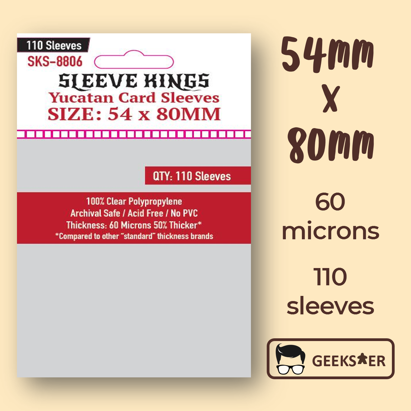 80mm x 80mm card sleeves Medium Square : Toys & Games 10% more Square Card Sleeves - Mayday