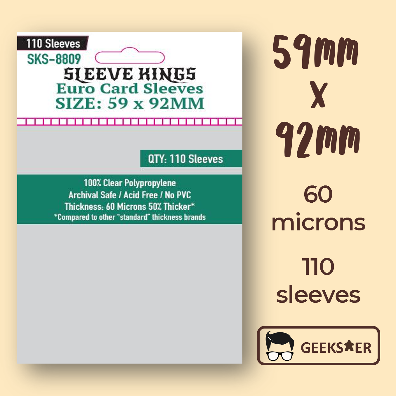 59 X 92mm] 8809 Sleeve Kings Euro – Geekster