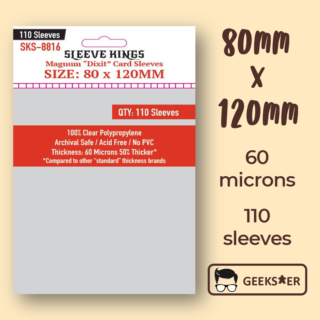 80 X 120mm] 8816 Sleeve Kings Magnum 