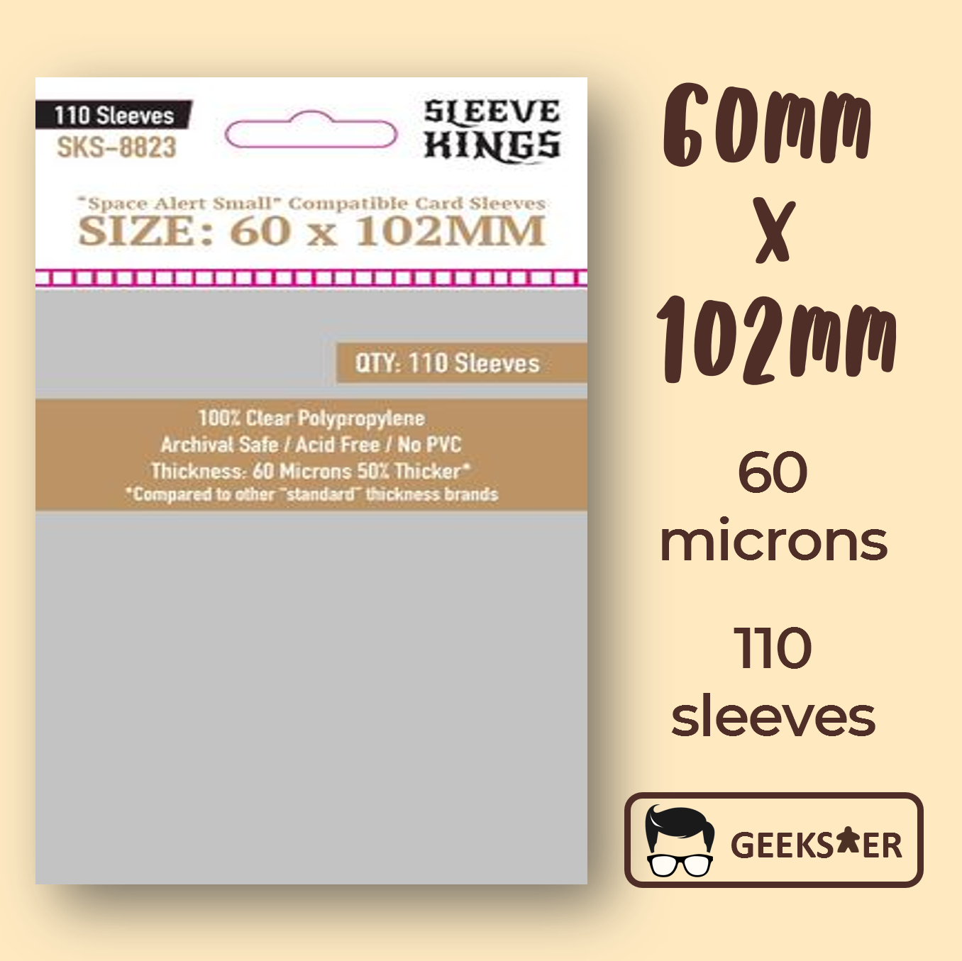 space alert card sleeves "Space Alert" Compatible (60x102mm) 110 Pack, 60 Micron, SKS-8823 DC Deck Builder Battle In The Outer Space