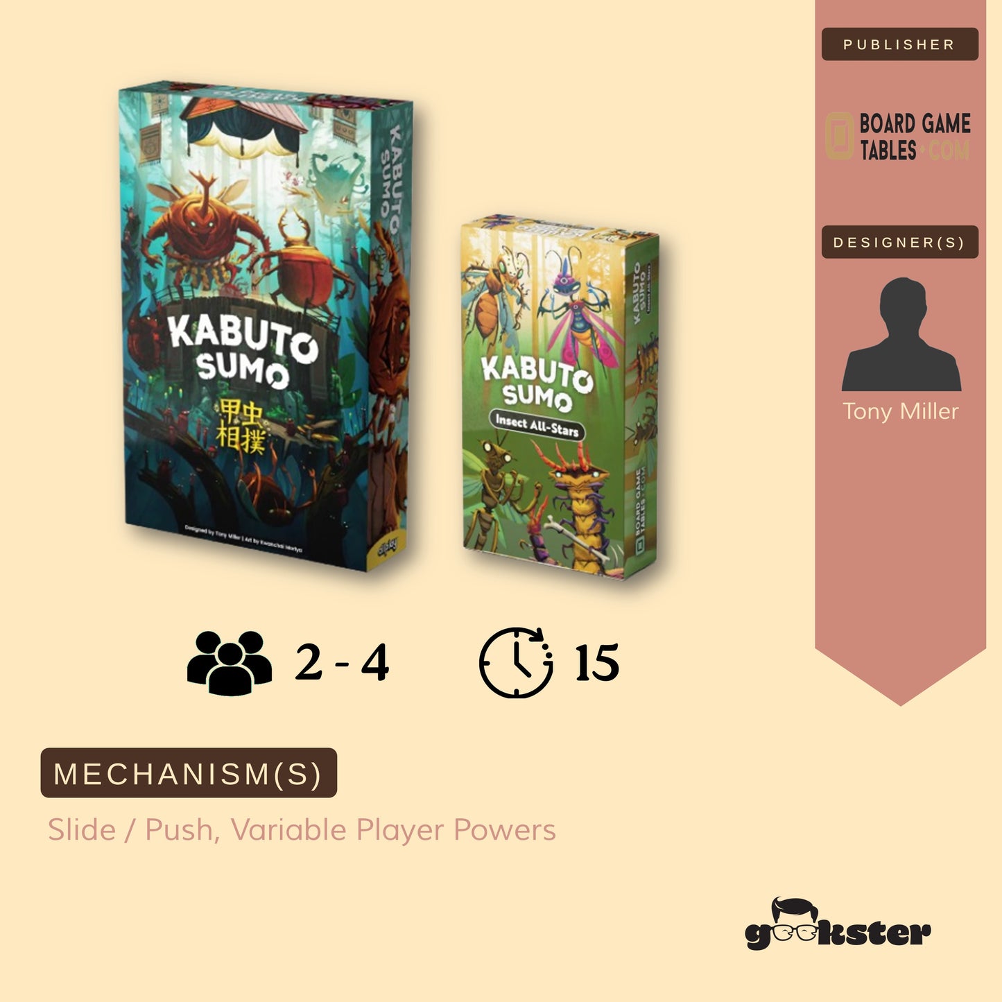 Kabuto Sumo w. Insect All-Stars Expansion Board Game