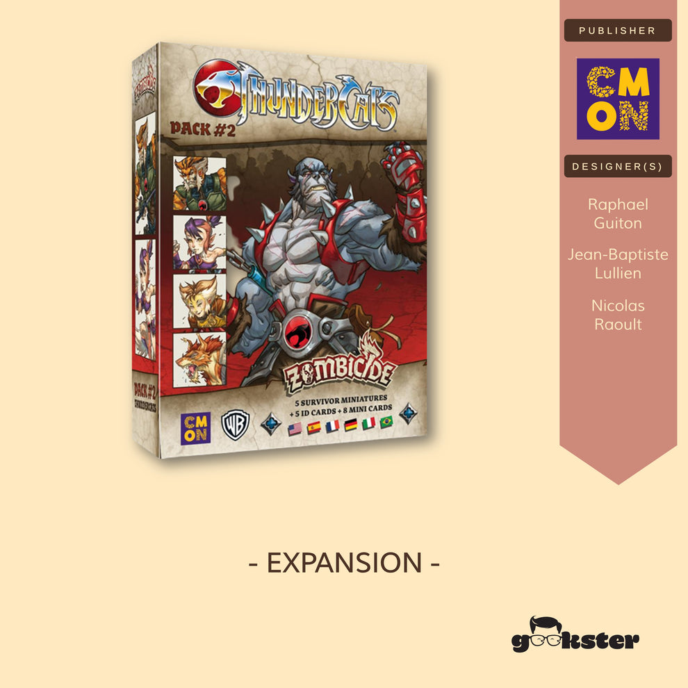 CMON Zombicide – Thundercats Pack 2 – Helden-Erweiterung – 5 Miniaturen, 5 Charakterbögen & Ausrüstung – Für Black Plague & Green Horde – 1-6 Spieler, Ab 14 Jahren