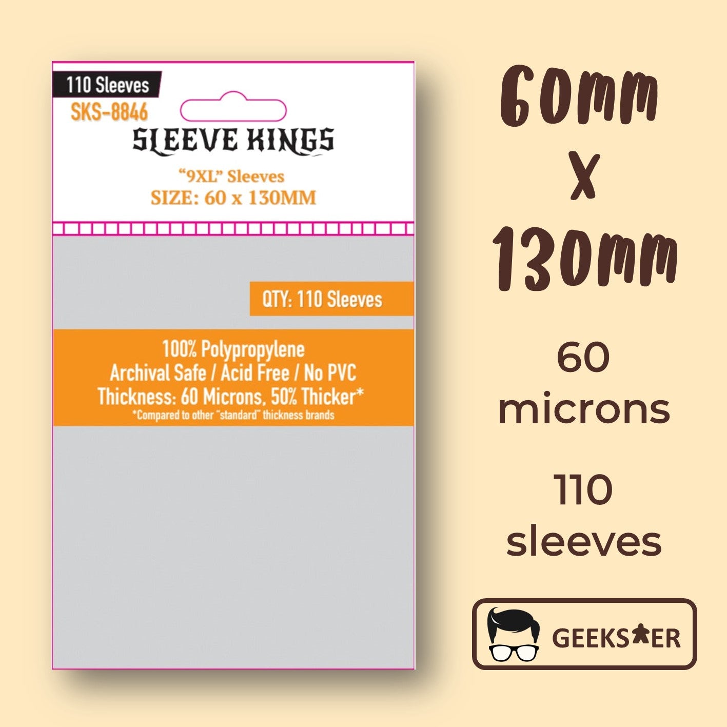 [60 X 130mm] 8846 Sleeve Kings 9XL