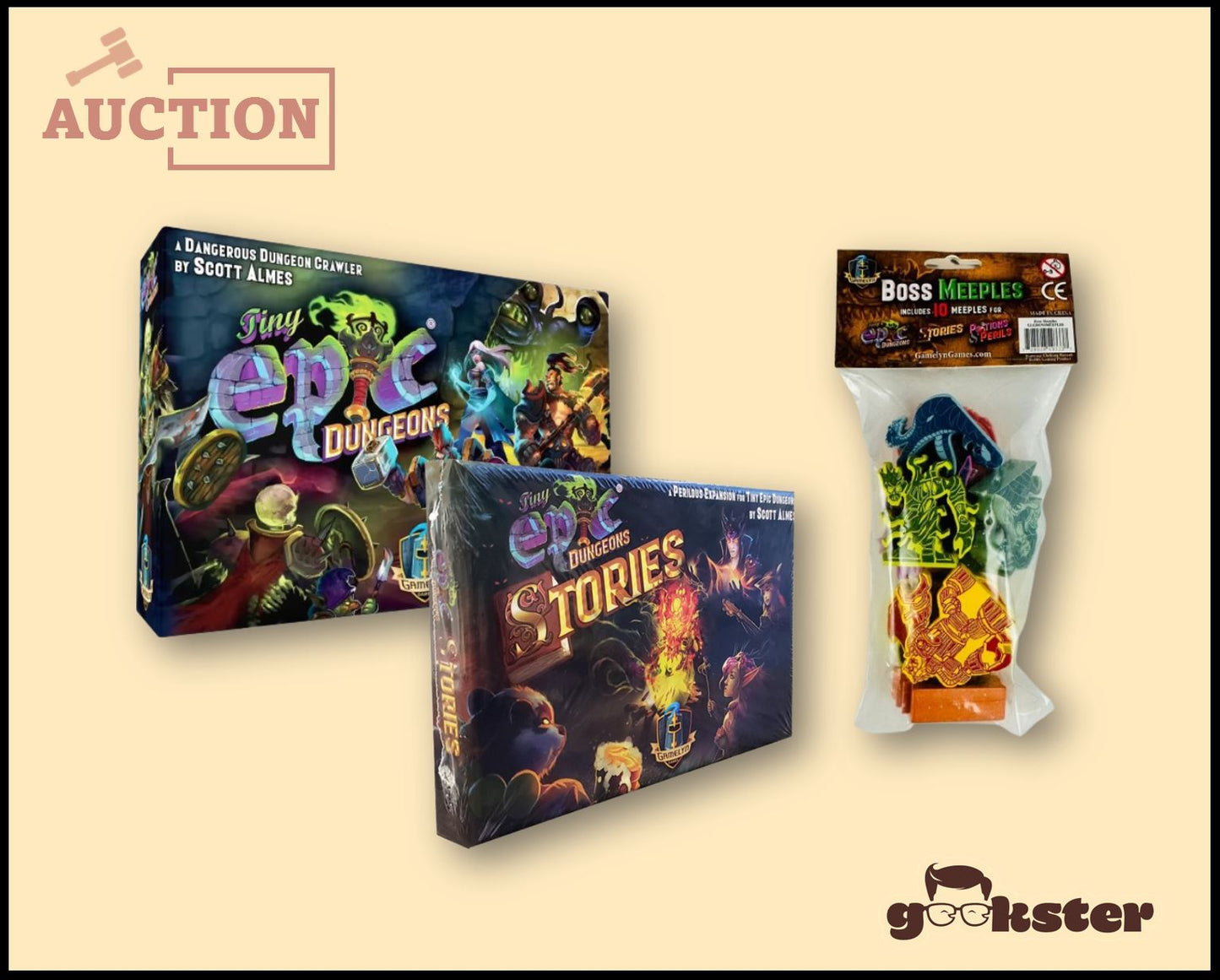 [Kickstarter] Tiny Epic Dungeons Deluxe w. Stories Expansion + Boss Meeple Set (BNIS)