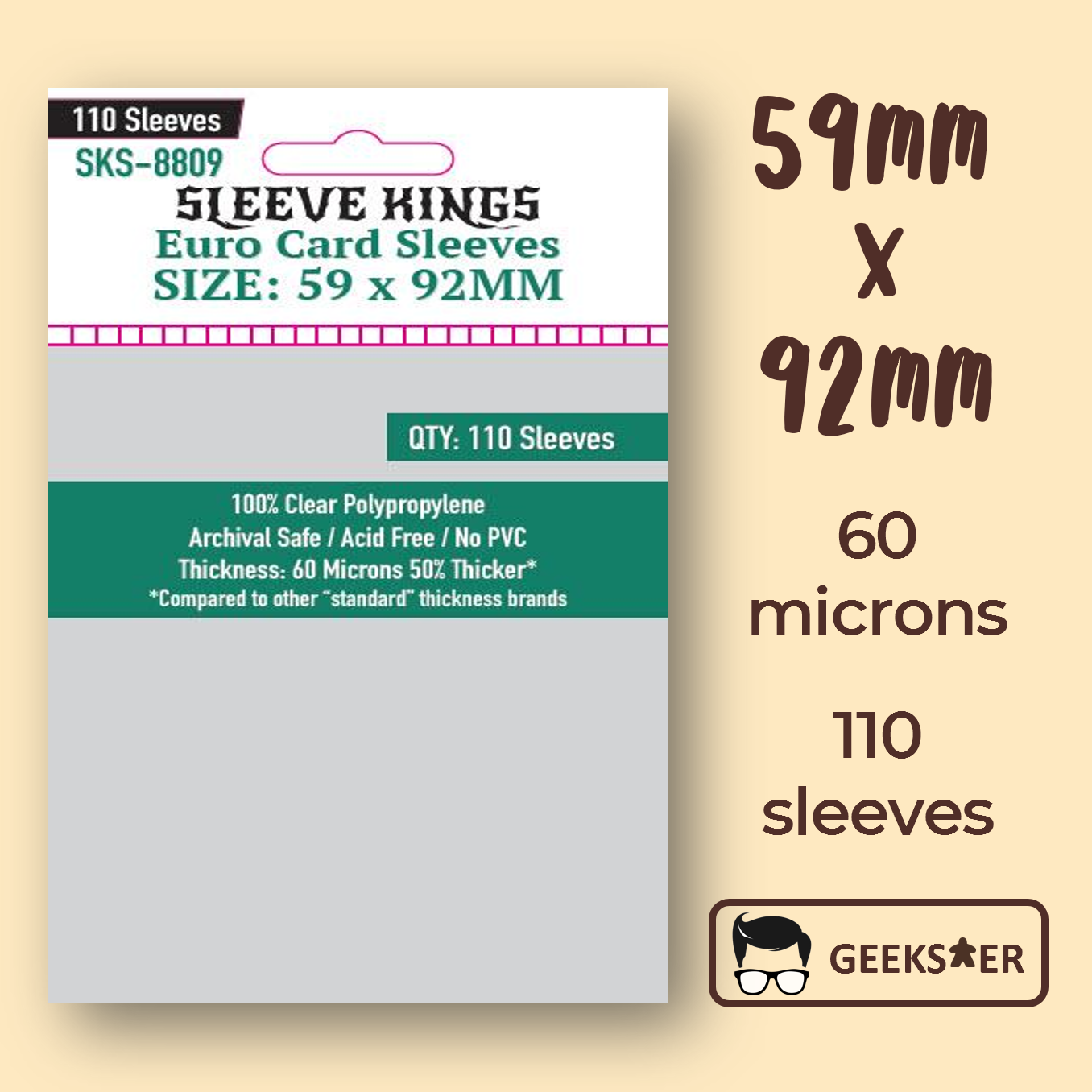 [59 X 92mm] 8809 Sleeve Kings Euro