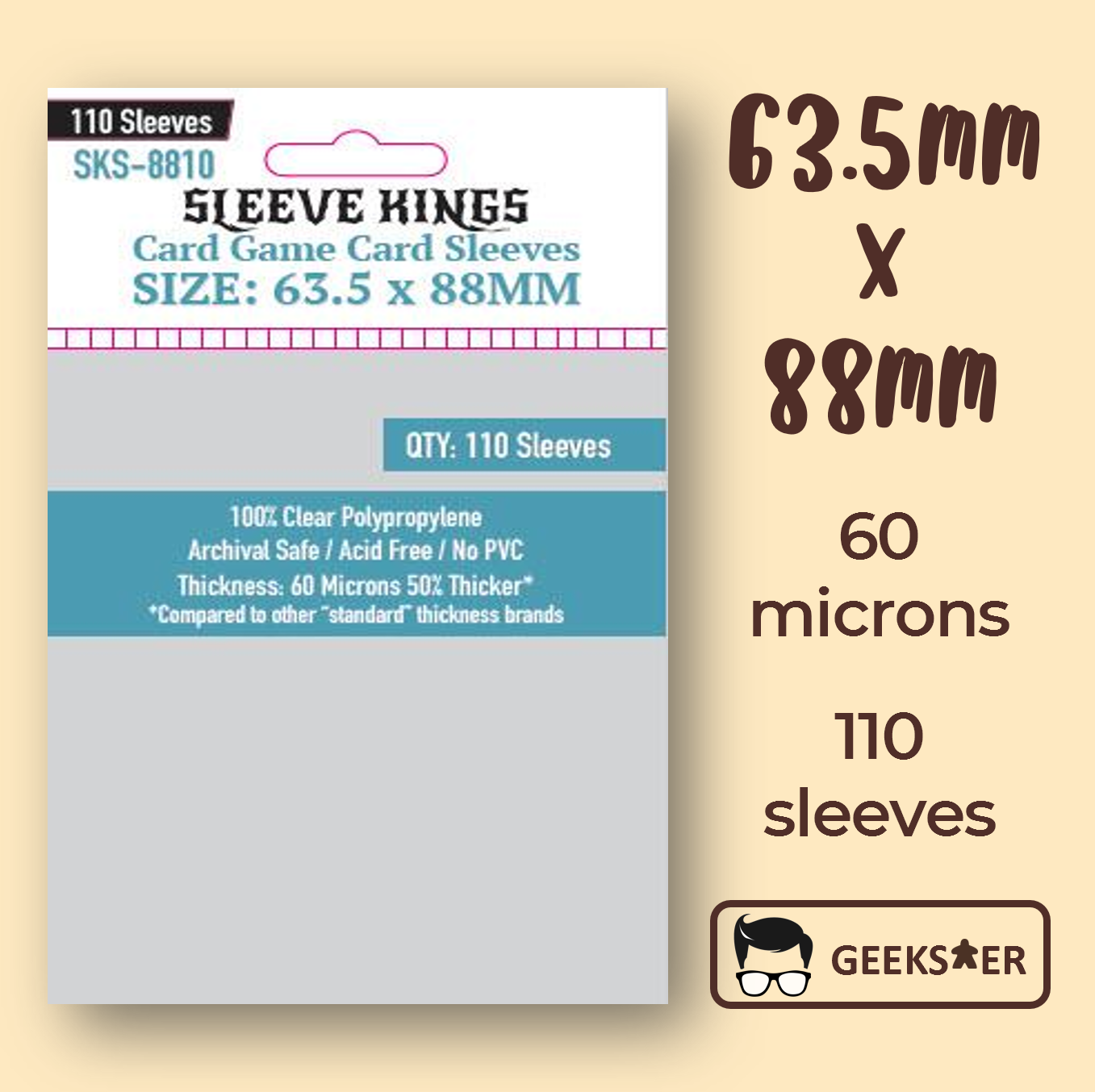[63.5 X 88mm] 8810 Sleeve Kings Standard Card Game