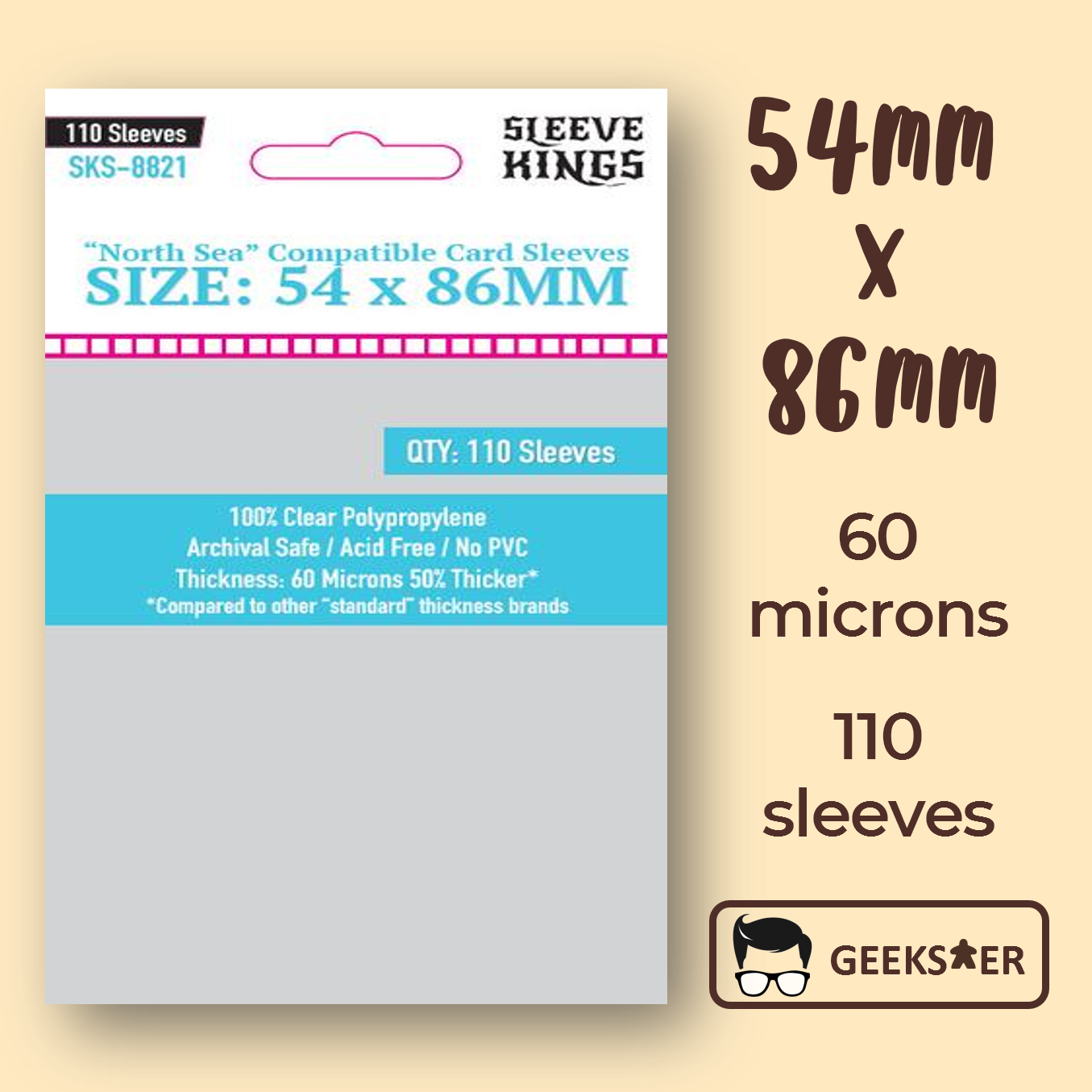 54x86 card sleeves Amazon.com: Sleeve Kings North Sea Compatible Sleeves 54 X 86 mm (4x110  Pack, 440 Sleeves) : Toys & Games main image 0