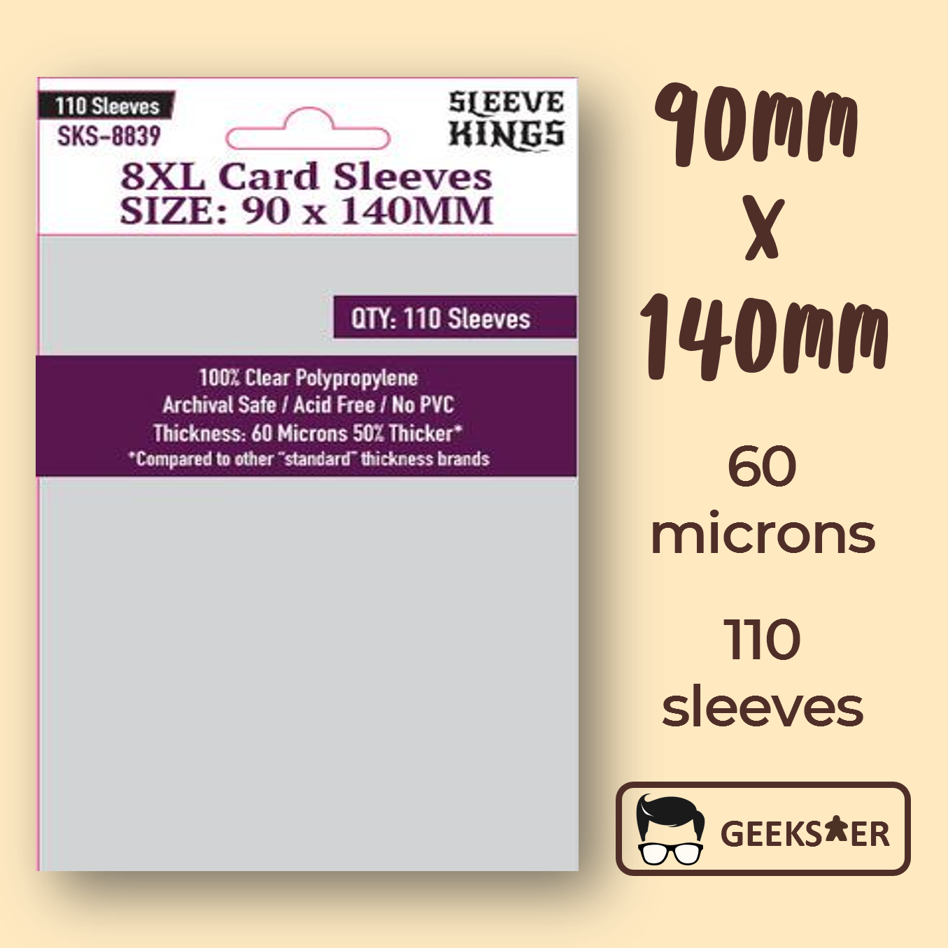 [90 X 140mm] 8839 Sleeve Kings 8XL